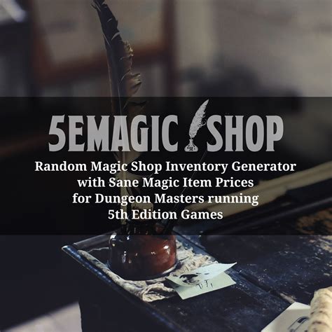 Magic Item Price Checker — Magic Item Shop Generator.
